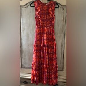 Banjanan Maxi Dress in Red and Orange Floral - XS